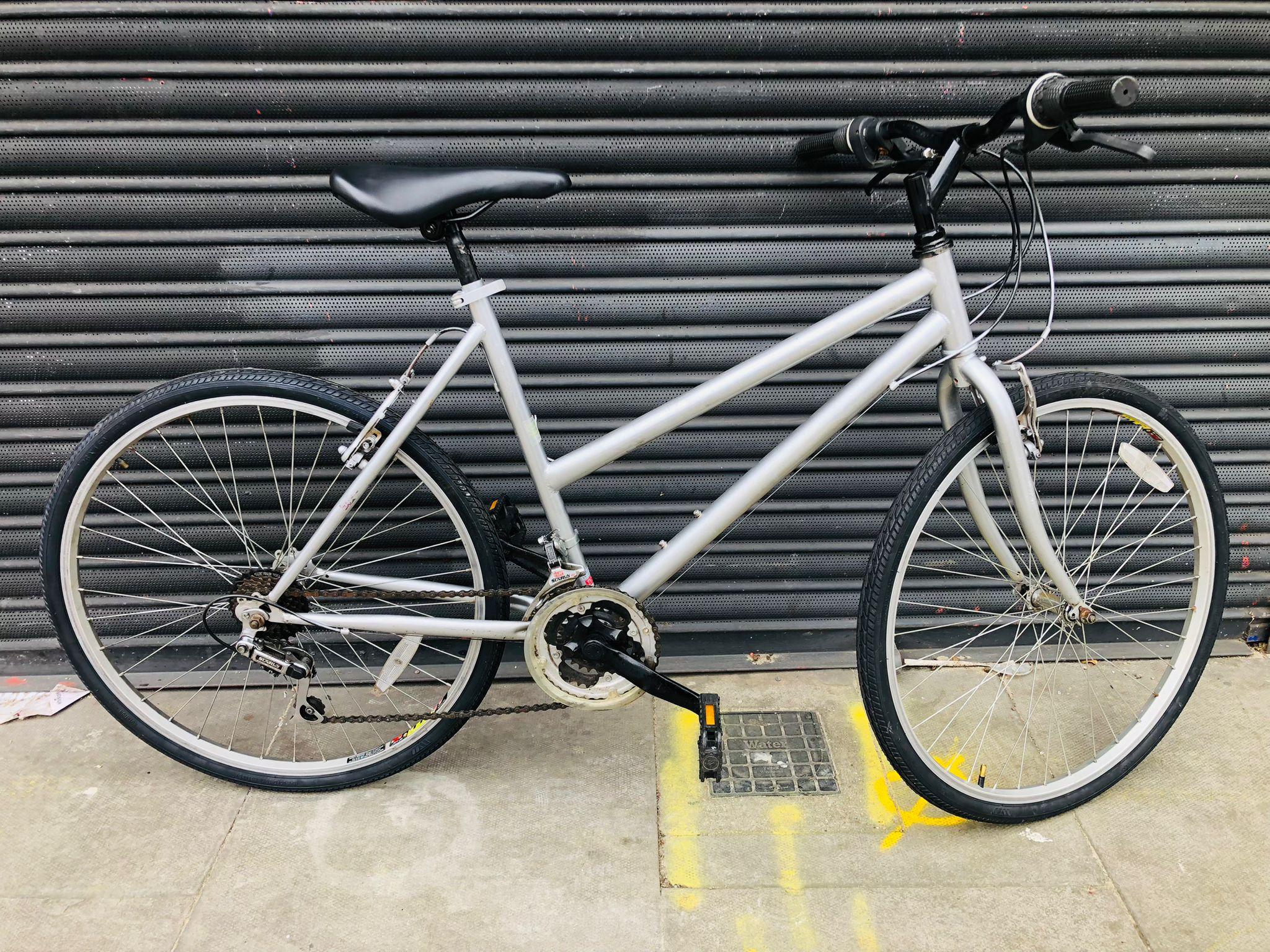 silver ladies hybrid bike 1