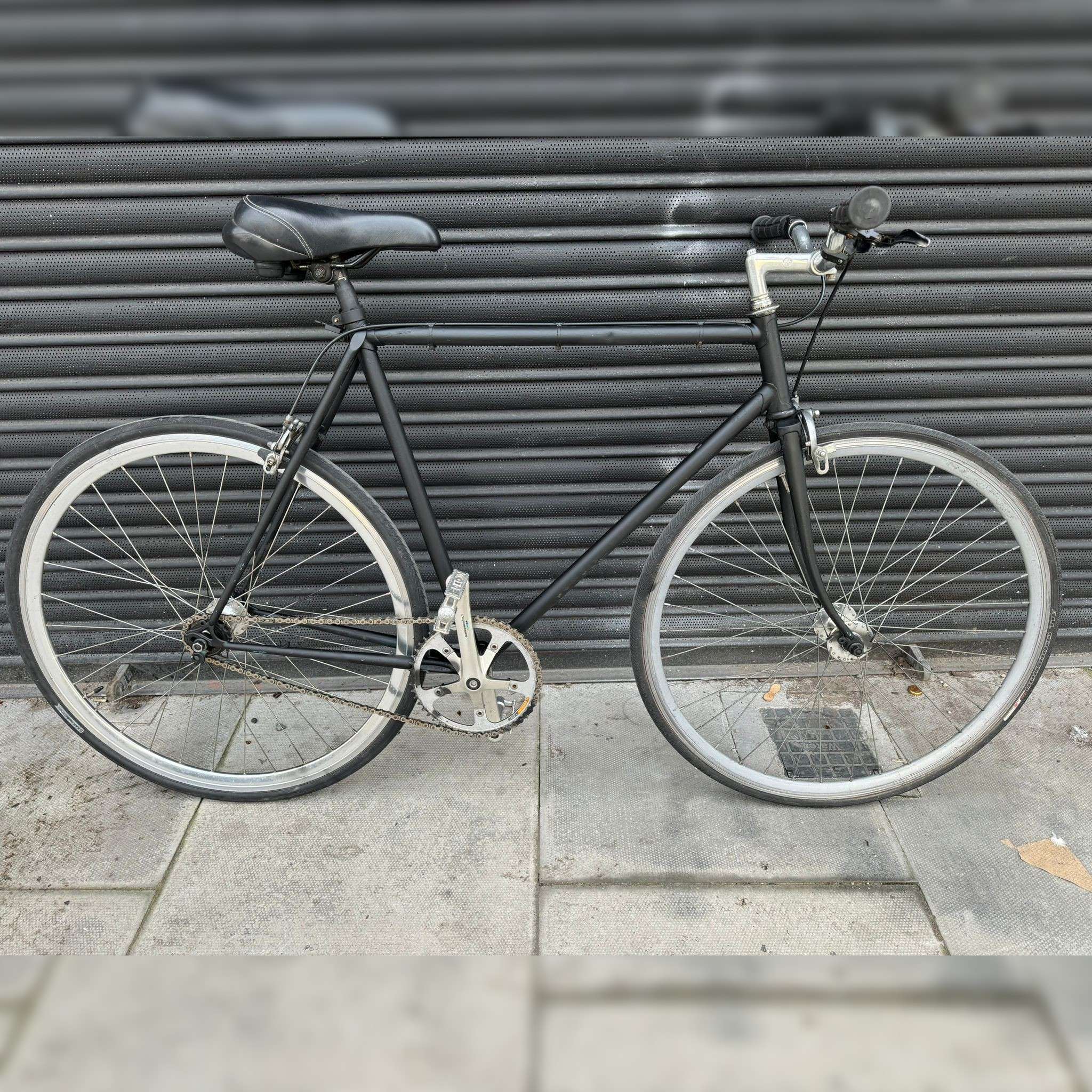 Vintage black single speed road bike