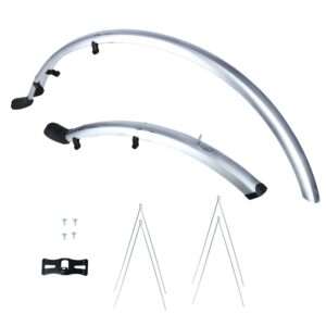 700c Hybrid 56mm Mudguard Set Silver - Image 1
